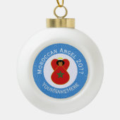 Marokkaanse Chanoeka engel vlag gepersonaliseerd Keramische Bal Ornament (Voorkant)