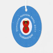 Marokkaanse Chanoeka engel vlag gepersonaliseerd Metalen Ornament (Voorkant links)