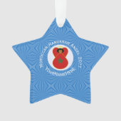 Marokkaanse Chanoeka engel vlag gepersonaliseerd Ornament (voorkant)