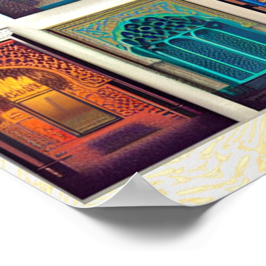 Marokkaanse design bogen, kleurrijk poster afdrukk (Hoek)