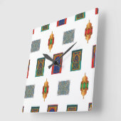 Marokkaanse deurmozaïek vierkante klok (Hoek)