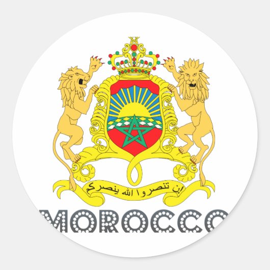 Marokkaanse Emblem Ronde Sticker (Voorkant)