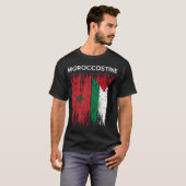 Marokkaanse en Palestijnse vlag en Marokko T-shirt (Voorkant volledig)