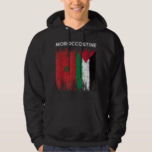 Marokkaanse en Palestijnse vlag Marokko en palesti Hoodie