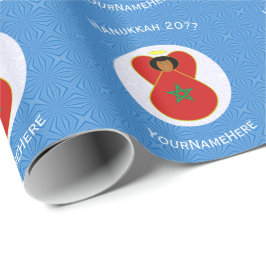 Marokkaanse Engel Hanukkah Vlag Gepersonaliseerd Cadeaupapier