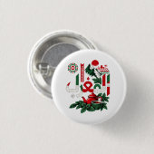 Marokkaanse Erfgoed Sleutelhanger | Marokkaanse Ku Ronde Button 3,2 Cm (Voorkant /achterkant)