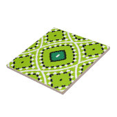 Marokkaanse etnische kalkgroene mozaïekgeometrisch tegeltje (Zijkant)