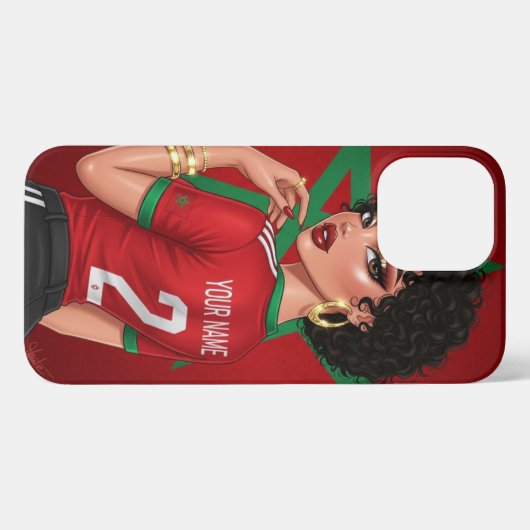 Marokkaanse Football Fan Telefoonhoes | Personalis iPhone Hoesje (Achterkant horizontaal)
