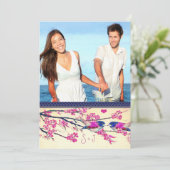 Marokkaanse foto roze nabestaandenliefhebber vogel kaart (Staand voorkant)