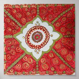 Marokkaanse geïnspireerde Henna-kunst Poster