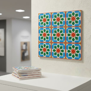 Marokkaanse geometrische keramische tegeldecoratie tegeltje