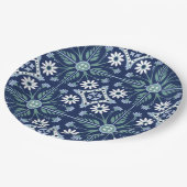 Marokkaanse geometrische tegel van florale boho vo papieren bordje (Gekanteld)