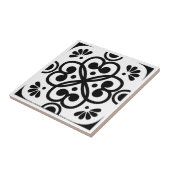 Marokkaanse geometrische zwart-wit tegeltje (Zijkant)