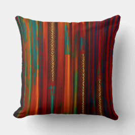 Marokkaanse gouden rode oranje blauwe streep kussen