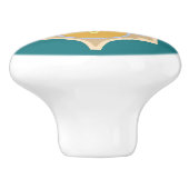 Marokkaanse groene en gouden tinten vormen keramische knop (Zijkant)