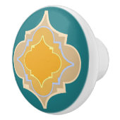 Marokkaanse groene en gouden tinten vormen keramische knop (Rechts)