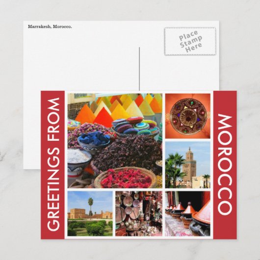 marokkaanse groeten briefkaart (Voorkant / Achterkant)