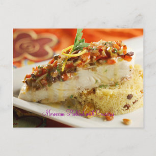 Marokkaanse heilbot met couscous briefkaart