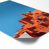 Marokkaanse heuveltop Kasbah - Minimalistische geo Poster (Hoek)