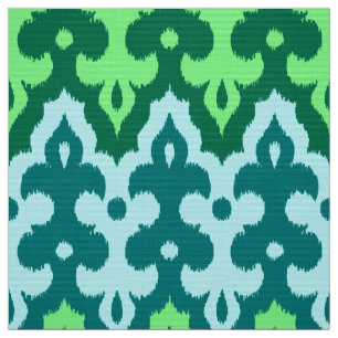 Marokkaanse Ikat Damask, Turquoise & Jade Green Stof