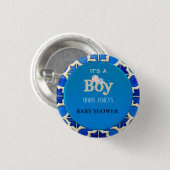 Marokkaanse jongens baby shower ronde button 3,2 cm (Voorkant /achterkant)