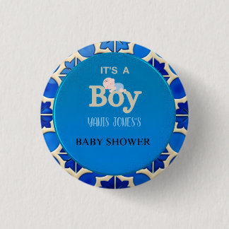 Marokkaanse jongens baby shower ronde button 3,2 cm