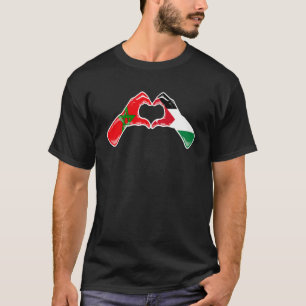 Marokkaanse Jordaanse vlag Marokkaans hart 1 T-shirt