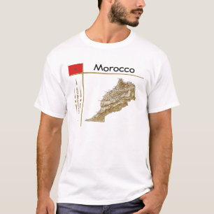 Marokkaanse kaart + vlag + titel T-shirt