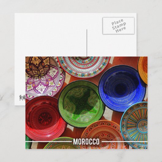 Marokkaanse keramische Borden Briefkaart (Voorkant / Achterkant)