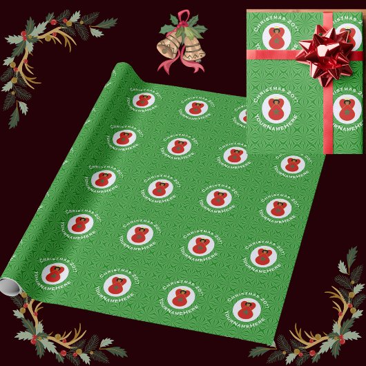 Marokkaanse kerst engel vlag gepersonaliseerd cadeaupapier