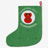 Marokkaanse kerst engel vlag gepersonaliseerd grote kerstsok (Achterkant)