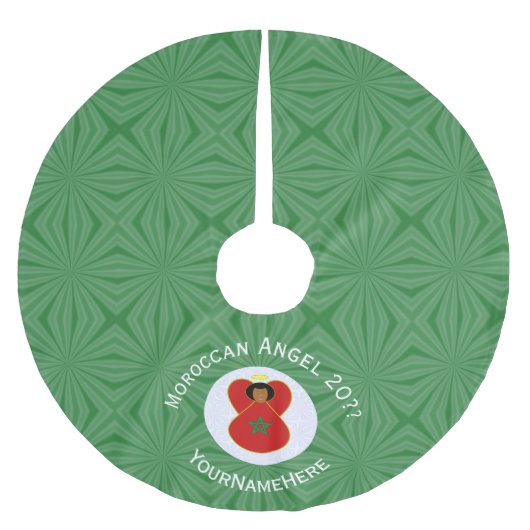 Marokkaanse kerst engel vlag gepersonaliseerd kerstboom rok (Voorkant)