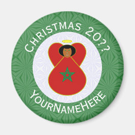 Marokkaanse kerst engel vlag gepersonaliseerd magneet