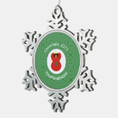 Marokkaanse kerst engel vlag gepersonaliseerd tin sneeuwvlok ornament (Rechts)