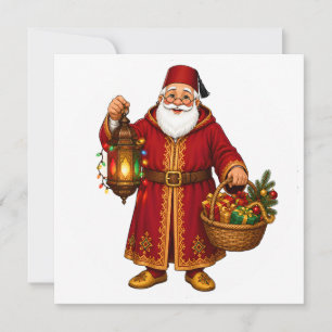 Marokkaanse Kerstman met Lantaarn Ornament Kaart