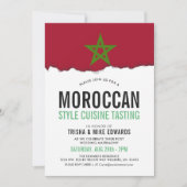 Marokkaanse keuken | Party Flag Witte Uitnodiging (Voorkant)