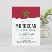 Marokkaanse keuken | Party Flag Witte Uitnodiging (Staand voorkant)