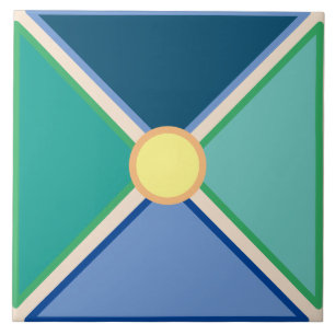 Marokkaanse kleuren kruisen en cirkelen tegeltje