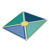 Marokkaanse kleuren kruisen en cirkelen tegeltje (Zijkant)