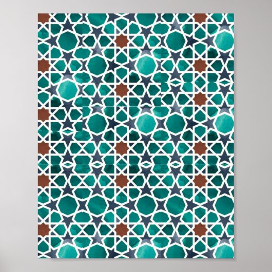 Marokkaanse kunst geometrisch patroon poster (Voorkant)