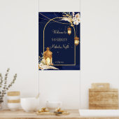 Marokkaanse lantaarns sterren nachtelijke gouden v poster (Keuken)