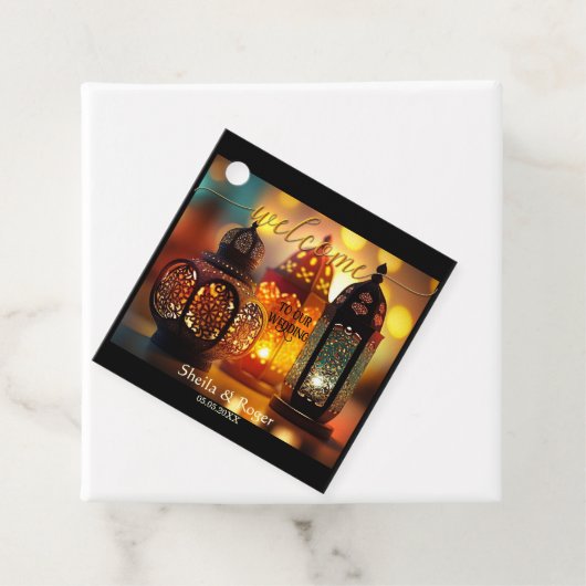 Marokkaanse lantaarns Welkome bruiloft voor Label (In situ)