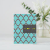 Marokkaanse Lattice - Briefkaart Turquoise (Staand voorkant)