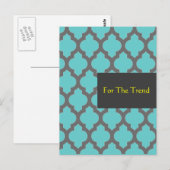 Marokkaanse Lattice - Briefkaart Turquoise (Voorkant / Achterkant)