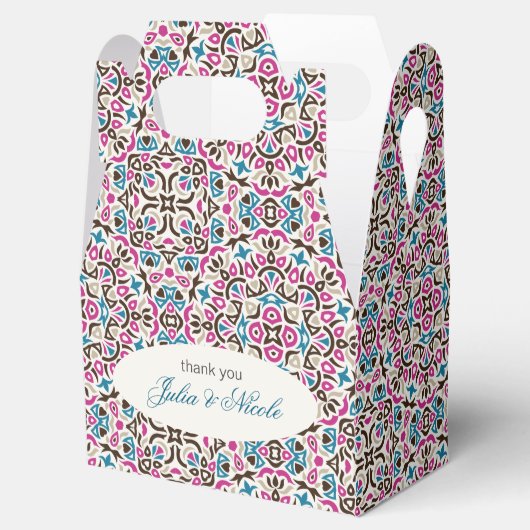 Marokkaanse lattice geometrische mandala bruiloft bedankdoosjes (Geopend)