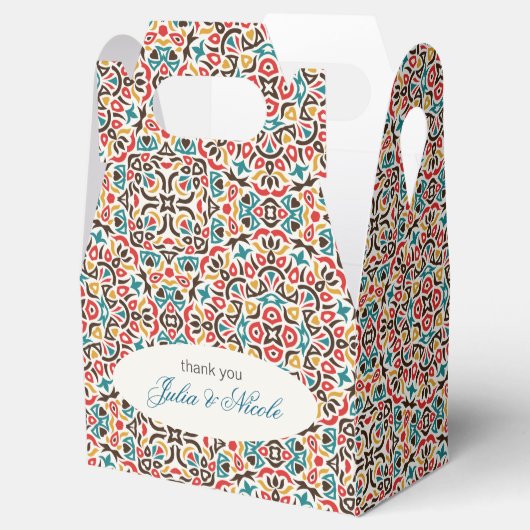 Marokkaanse lattice geometrische mandala bruiloft bedankdoosjes (Geopend)