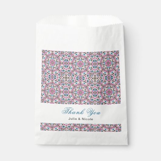 Marokkaanse lattice geometrische mandala bruiloft bedankzakje (Voorkant)