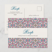 Marokkaanse lattice geometrische mandala bruiloft briefkaart (Voorkant / Achterkant)