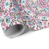 Marokkaanse lattice geometrische mandala bruiloft cadeaupapier (Rol Hoek)