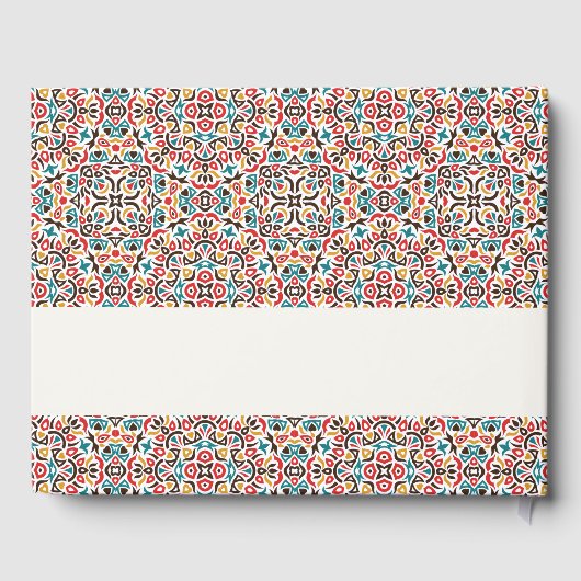 Marokkaanse lattice geometrische mandala bruiloft gastenboek (Achterkant)